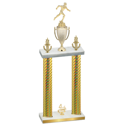 Double Gold Carbon Fiber Fourth Place Running Trophy