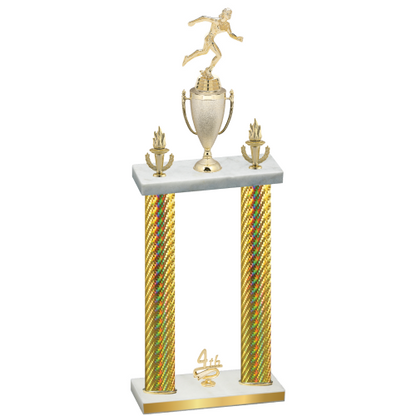 Double Gold Carbon Fiber Fourth Place Running Trophy