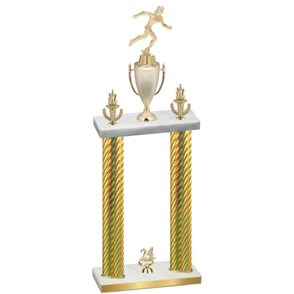 Double Gold Carbon Fiber Year Running Trophy