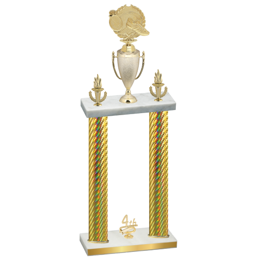 Double Gold Carbon Fiber Fourth Place Running Trophy