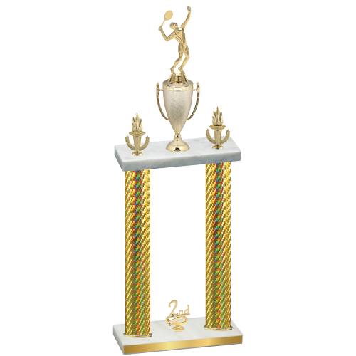 Double Gold Carbon Fiber Second Place Tennis Trophy