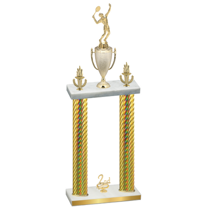 Double Gold Carbon Fiber Second Place Tennis Trophy