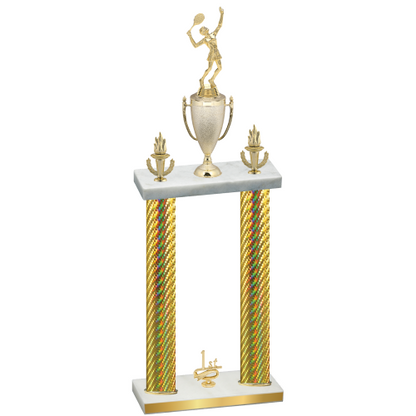 Double Gold Carbon Fiber First Place Tennis Trophy