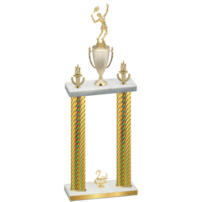 Double Gold Carbon Fiber Second Place Tennis Trophy