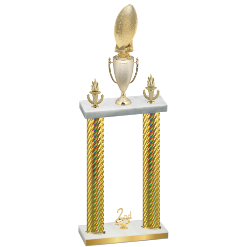 Double Gold Carbon Fiber Second Place Football Trophy