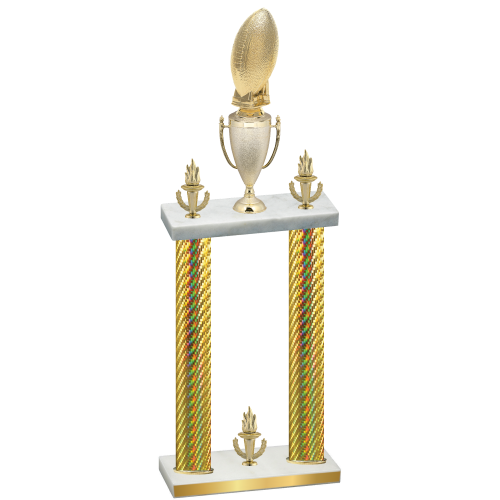 Double Gold Carbon Fiber Victory Football Trophy