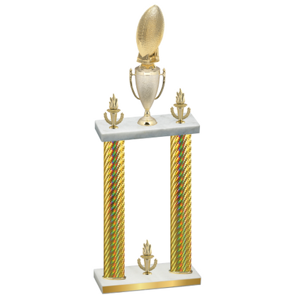 Double Gold Carbon Fiber Victory Football Trophy