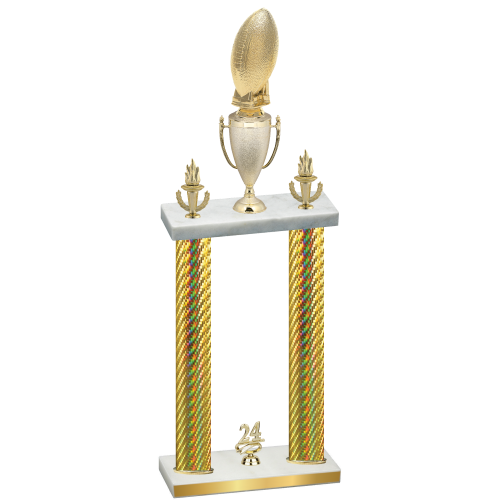 Double Gold Carbon Fiber Year Football Trophy