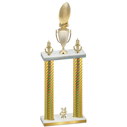 Double Gold Carbon Fiber Year Football Trophy