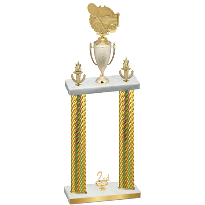 Double Gold Carbon Fiber Second Place Tennis Trophy