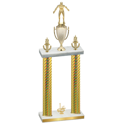Double Gold Carbon Fiber First Place Wrestling Trophy