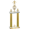 Double Gold Carbon Fiber Fourth Place Wrestling Trophy