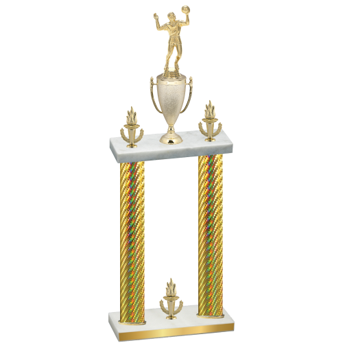 Double Gold Carbon Fiber Victory Volleyball Trophy
