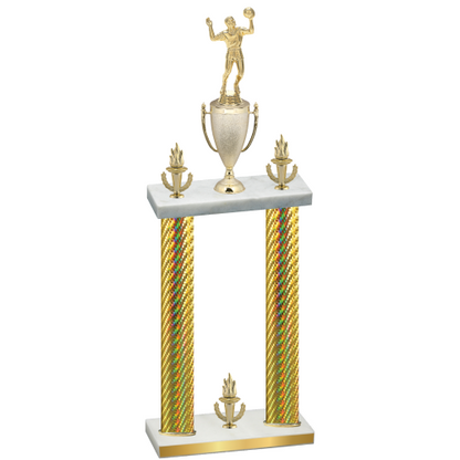 Double Gold Carbon Fiber Victory Volleyball Trophy