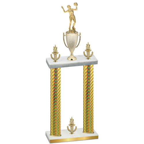 Double Gold Carbon Fiber Victory Volleyball Trophy
