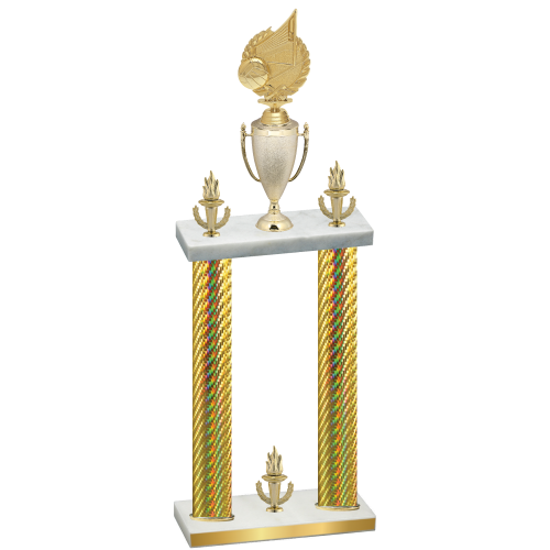 Double Gold Carbon Fiber Victory Volleyball Trophy