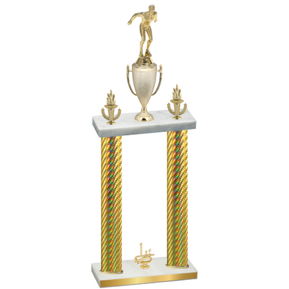 Double Gold Carbon Fiber First Place Swimming Trophy