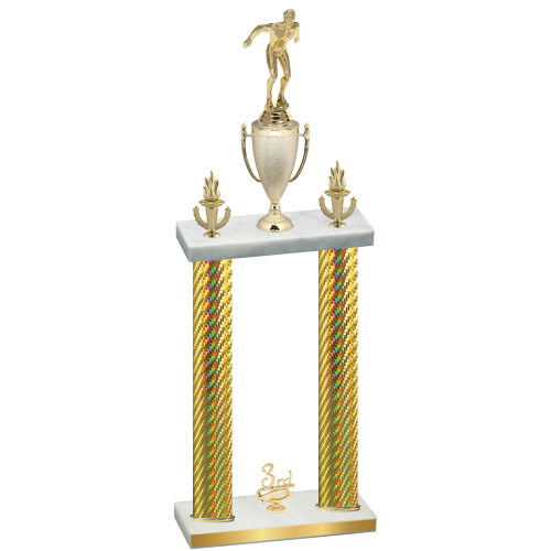 Double Gold Carbon Fiber Third Place Swimming Trophy