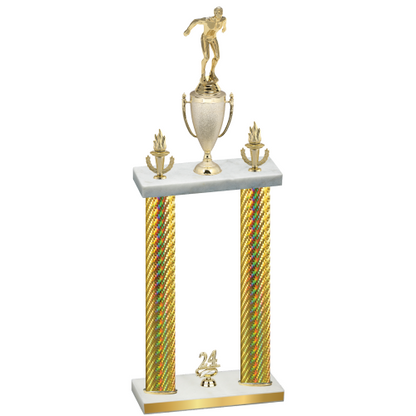 Double Gold Carbon Fiber Year Swimming Trophy