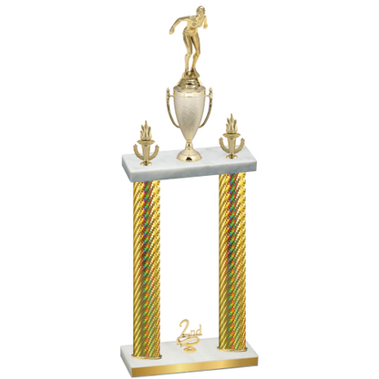 Double Gold Carbon Fiber Second Place Tennis Trophy