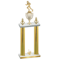 Double Gold Carbon Fiber First Place Football Trophy