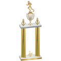 Double Gold Carbon Fiber Second Place Football Trophy