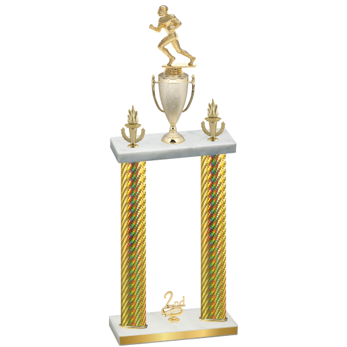 Double Gold Carbon Fiber Second Place Football Trophy