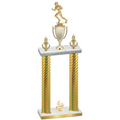 Double Gold Carbon Fiber Fourth Place Football Trophy