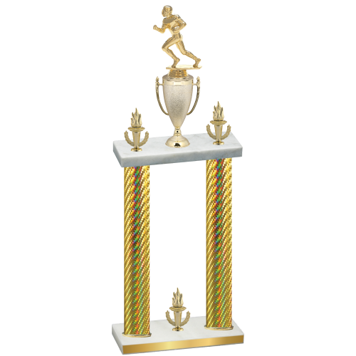Double Gold Carbon Fiber Victory Football Trophy