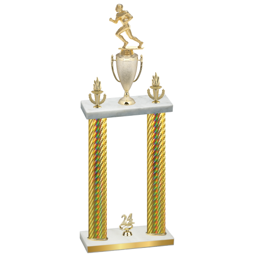 Double Gold Carbon Fiber Year Football Trophy