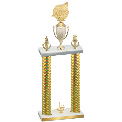 Double Gold Carbon Fiber First Place Swimming Trophy