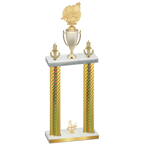 Double Gold Carbon Fiber Third Place Swimming Trophy