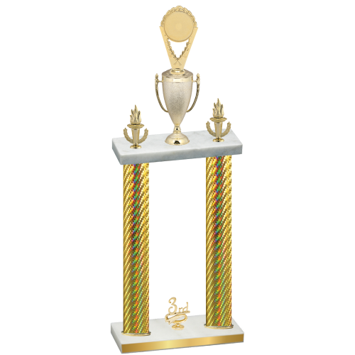 Double Gold Carbon Fiber Third Place Insert Trophy
