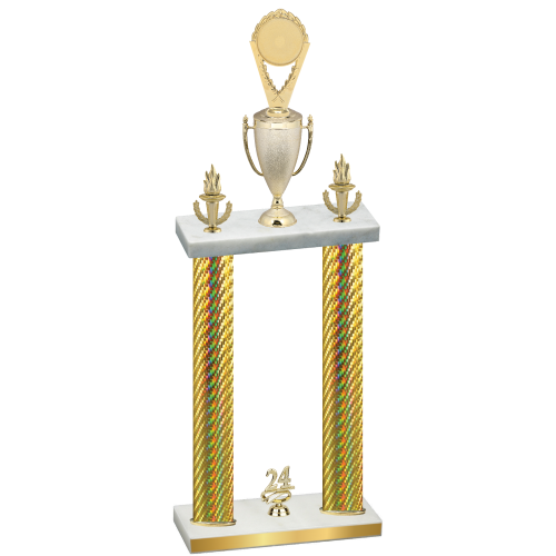 Double Gold Carbon Fiber Year Insert Trophy