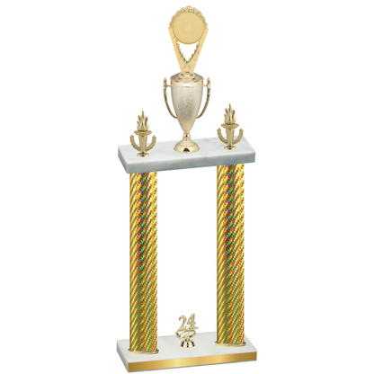 Double Gold Carbon Fiber Year Insert Trophy
