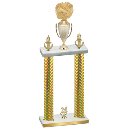 Double Gold Carbon Fiber Year Cheerleading Trophy
