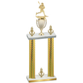 Double Gold Carbon Fiber Victory Lacrosse Trophy
