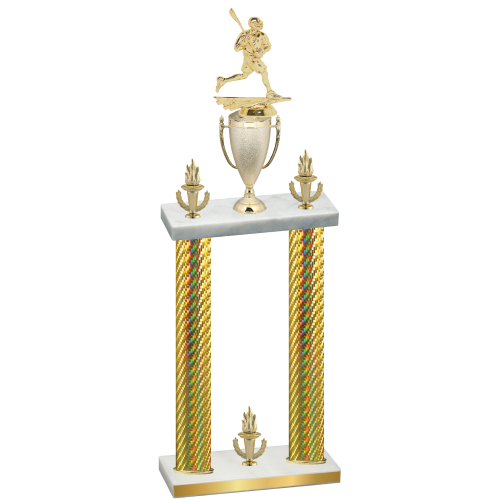 Double Gold Carbon Fiber Victory Lacrosse Trophy