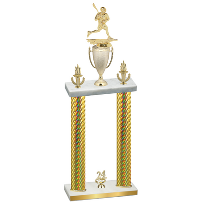 Double Gold Carbon Fiber Year Lacrosse Trophy