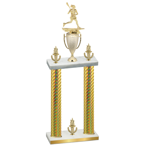 Double Gold Carbon Fiber Victory Lacrosse Trophy