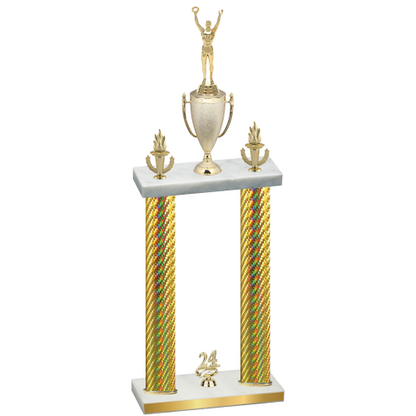 Double Gold Carbon Fiber Year Victory Trophy