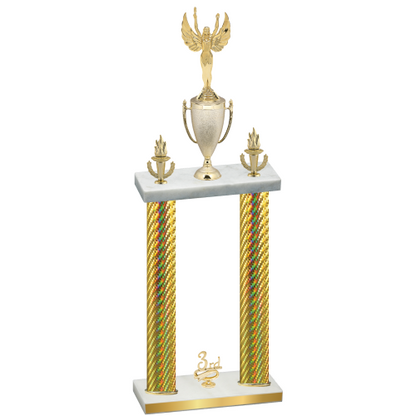 Double Gold Carbon Fiber Third Place Victory Trophy