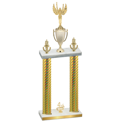 Double Gold Carbon Fiber Fourth Place Victory Trophy