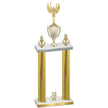 Double Gold Carbon Fiber Year Victory Trophy