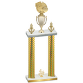 Double Gold Carbon Fiber Fourth Place Basketball Trophy