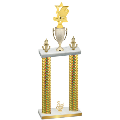 Double Gold Carbon Fiber Third Place Pickleball Trophy