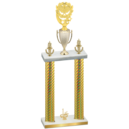 Double Gold Carbon Fiber First Place Pickleball Trophy