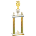 Double Gold Carbon Fiber Fourth Place Pickleball Trophy