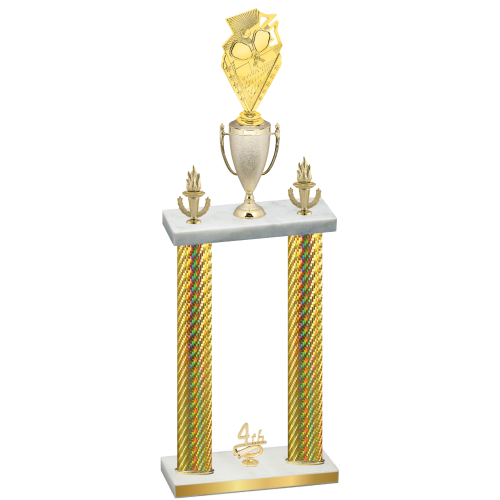 Double Gold Carbon Fiber Fourth Place Pickleball Trophy