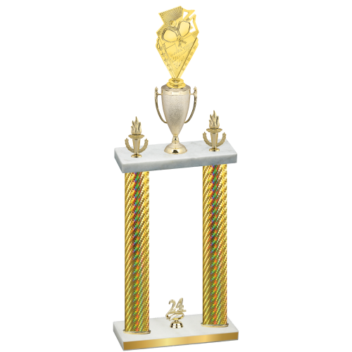Double Gold Carbon Fiber Year Pickleball Trophy